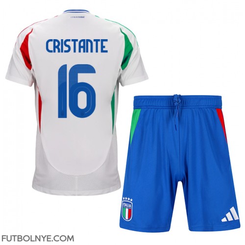 Camiseta Italia Bryan Cristante #16 Visitante Equipación para niños Eurocopa 2024 manga corta (+ pantalones cortos)